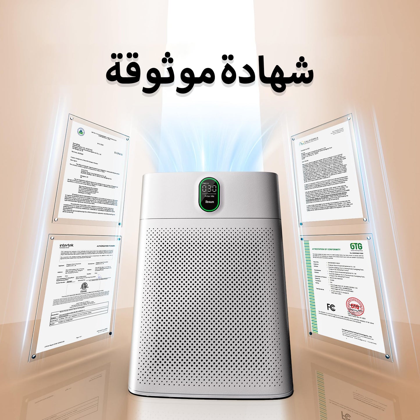 Air Purifiers for Home Large Room up to 100㎡ with PM 2.5 Display Air Quality Sensor, Remove 99.97% of Pet Hair with Double-sided Air Inlet