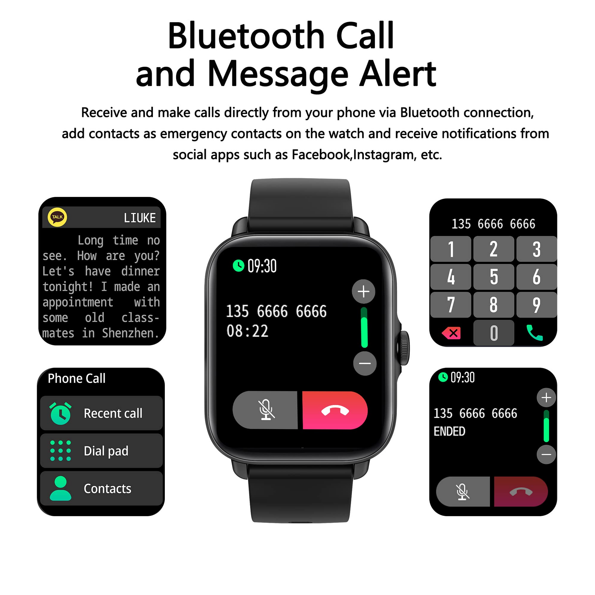 ibsun Smart Watch (Answer/Make Call), 1.7