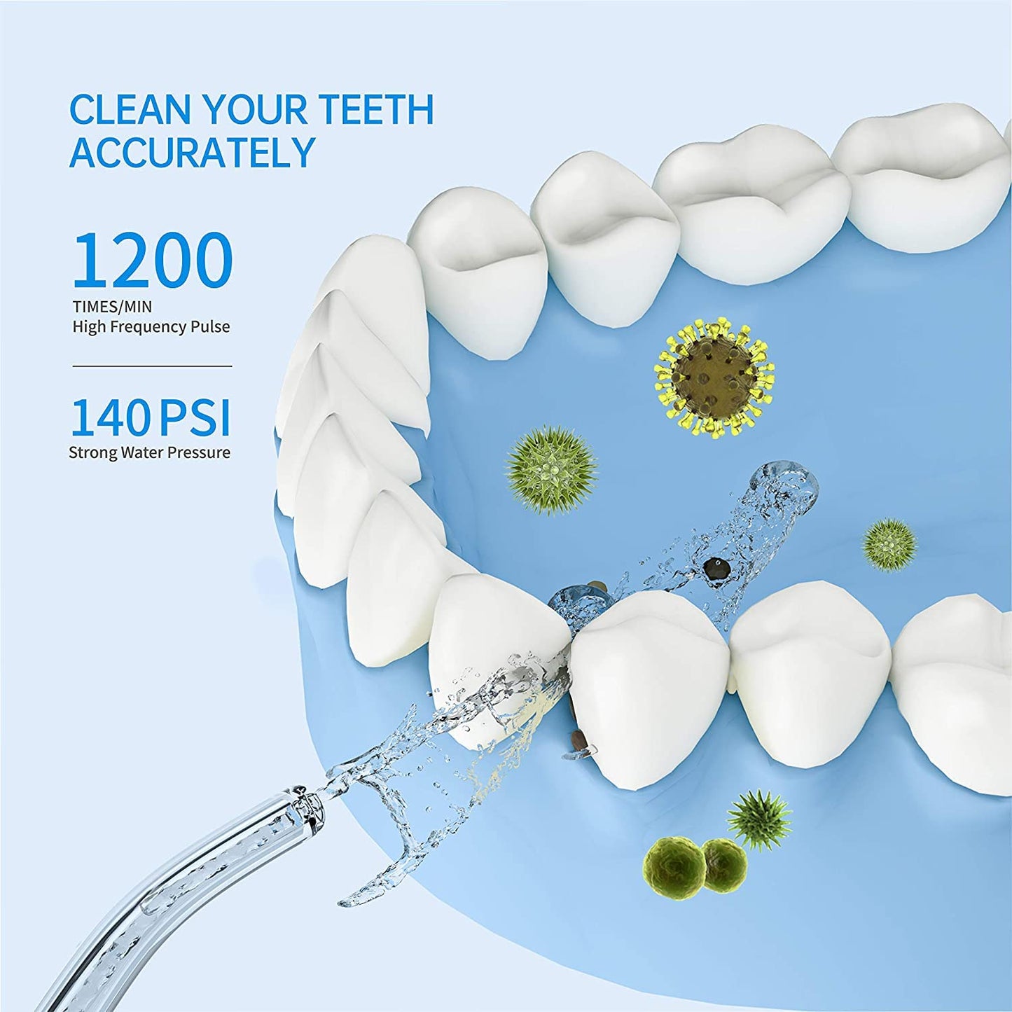 ibsun Water Flosser [Mini Cordless Portable] Oral Irrigator Water Teeth Cleaner Pick, Telescopic Water Tank, 3 Modes & IPX7 Waterproof, Home & Travel Water Flossers (white)