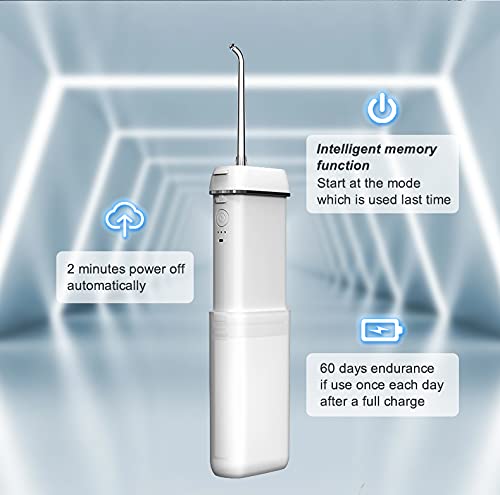 ibsun Water Flosser [Mini Cordless Portable] Oral Irrigator Water Teeth Cleaner Pick, Telescopic Water Tank, 3 Modes & IPX7 Waterproof, Home & Travel Water Flossers (white)